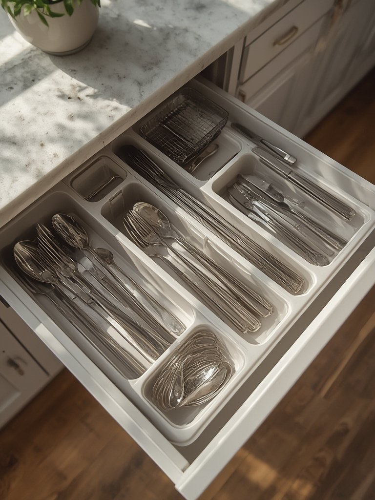 utensil tray in action