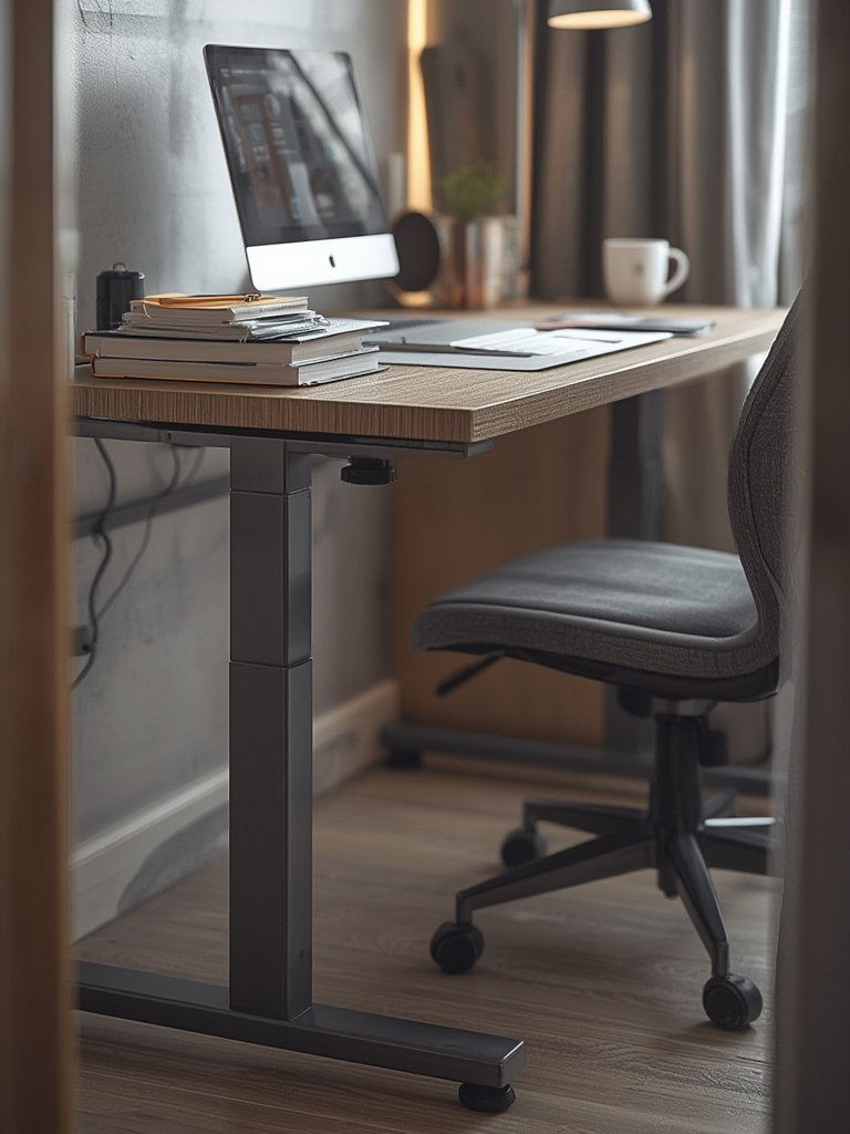 computer desk in action