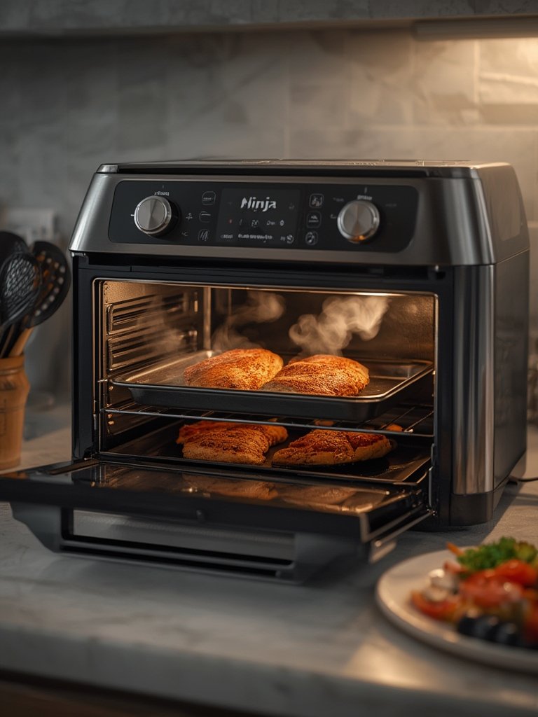 toaster oven in action