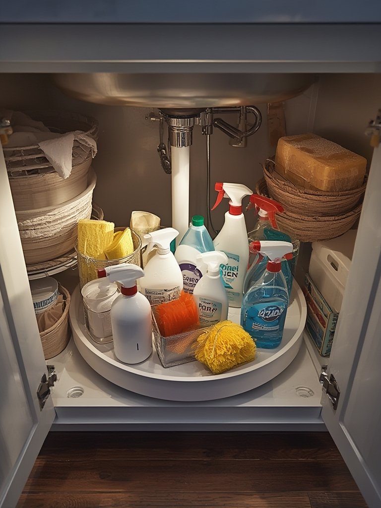 Lazy Susan: 10 Ultimate Steps For Best Under Sink Organization In 2026 2 lazy susan in action