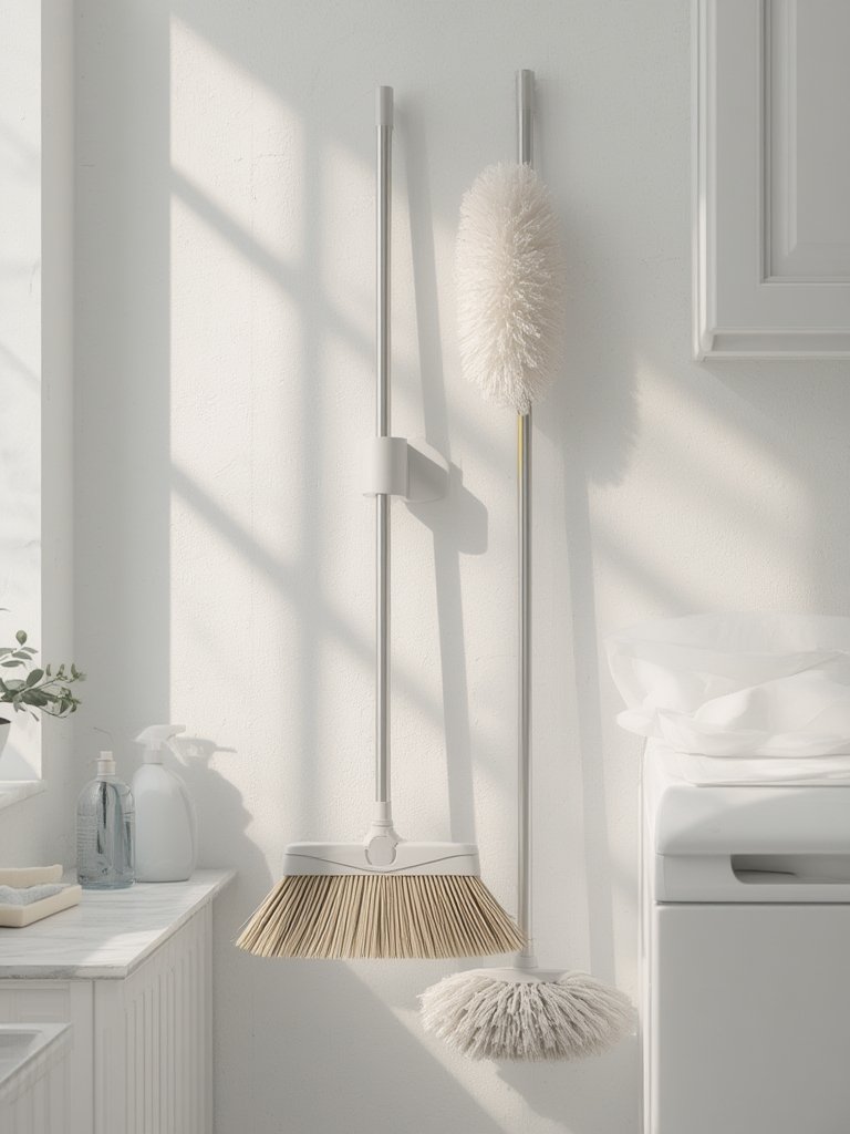 broom organizer in action