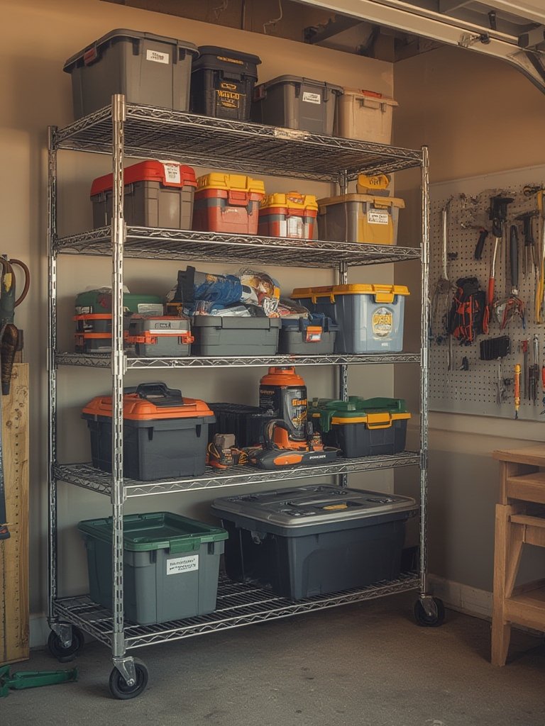 garage shelving in action